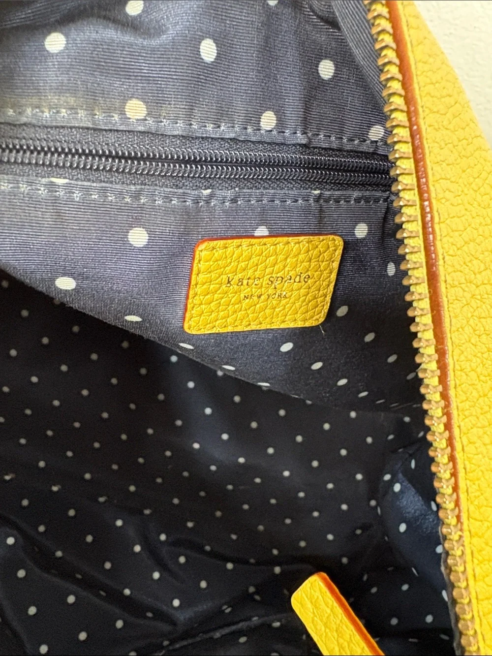 Kate Spade Yellow Pebbled Leather Side Pockets Hobo Bag BLEMISH